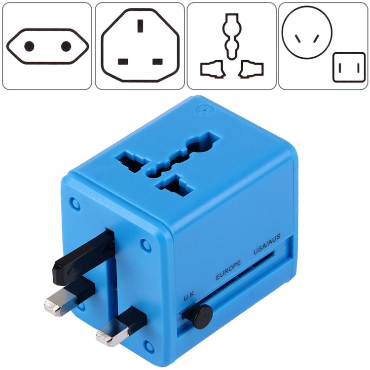 Weltweit universeller Reiseadapter mit versteckbaren Steckern & eingebauten Dual-USB-Ladeports für US, UK, AU, EU