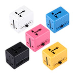 Weltweit universeller Reiseadapter mit versteckbaren Steckern & eingebauten Dual-USB-Ladeports für US, UK, AU, EU