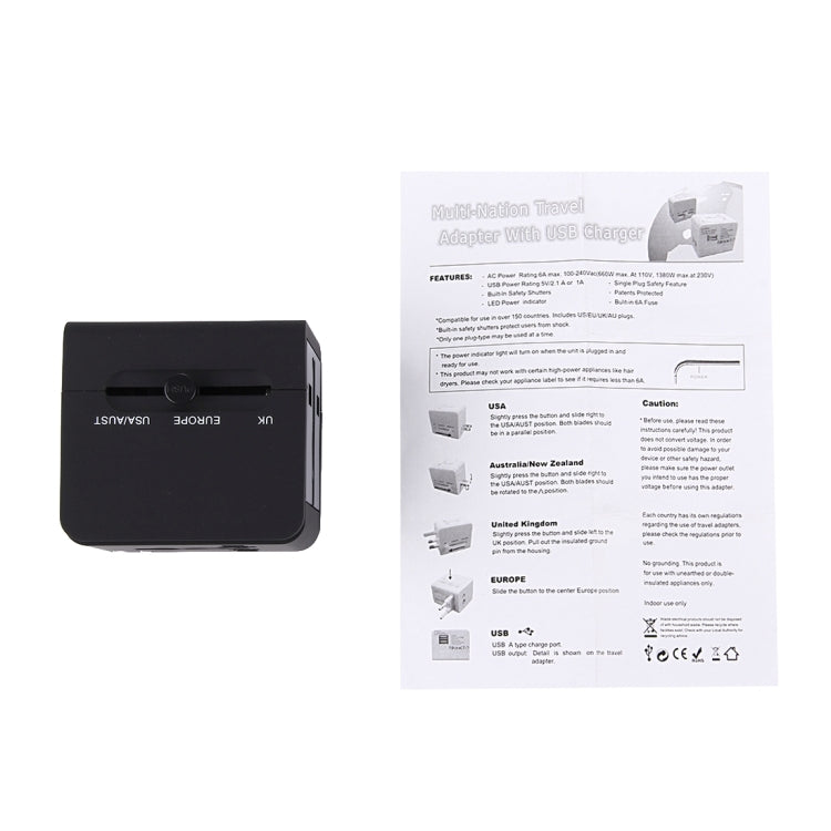 5V 2,1A Doppel USB Stromsteckdosen Ladeadapter, UK / EU / US / AU Stecker, 5V 2,1A