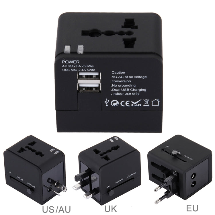 5V 2,1A Doppel USB Stromsteckdosen Ladeadapter, UK / EU / US / AU Stecker, 5V 2,1A