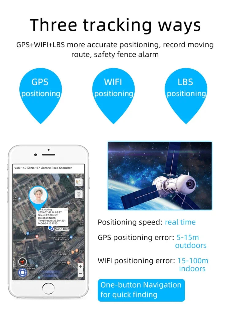 REACHFAR RF-V46-A GPS Smart Tracker Armband, Unterstützung von SOS / Kamera / Gesundheitsmanagement / 4G LTE / Blutdruck / Herzfrequenz, für Asien / Europa / Afrika / Australien, RF-V46-A