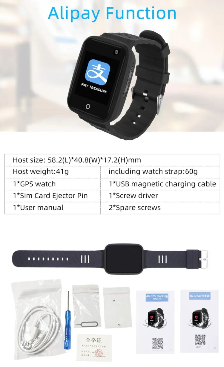 REACHFAR RF-V46-A GPS Smart Tracker Armband, Unterstützung von SOS / Kamera / Gesundheitsmanagement / 4G LTE / Blutdruck / Herzfrequenz, für Asien / Europa / Afrika / Australien, RF-V46-A