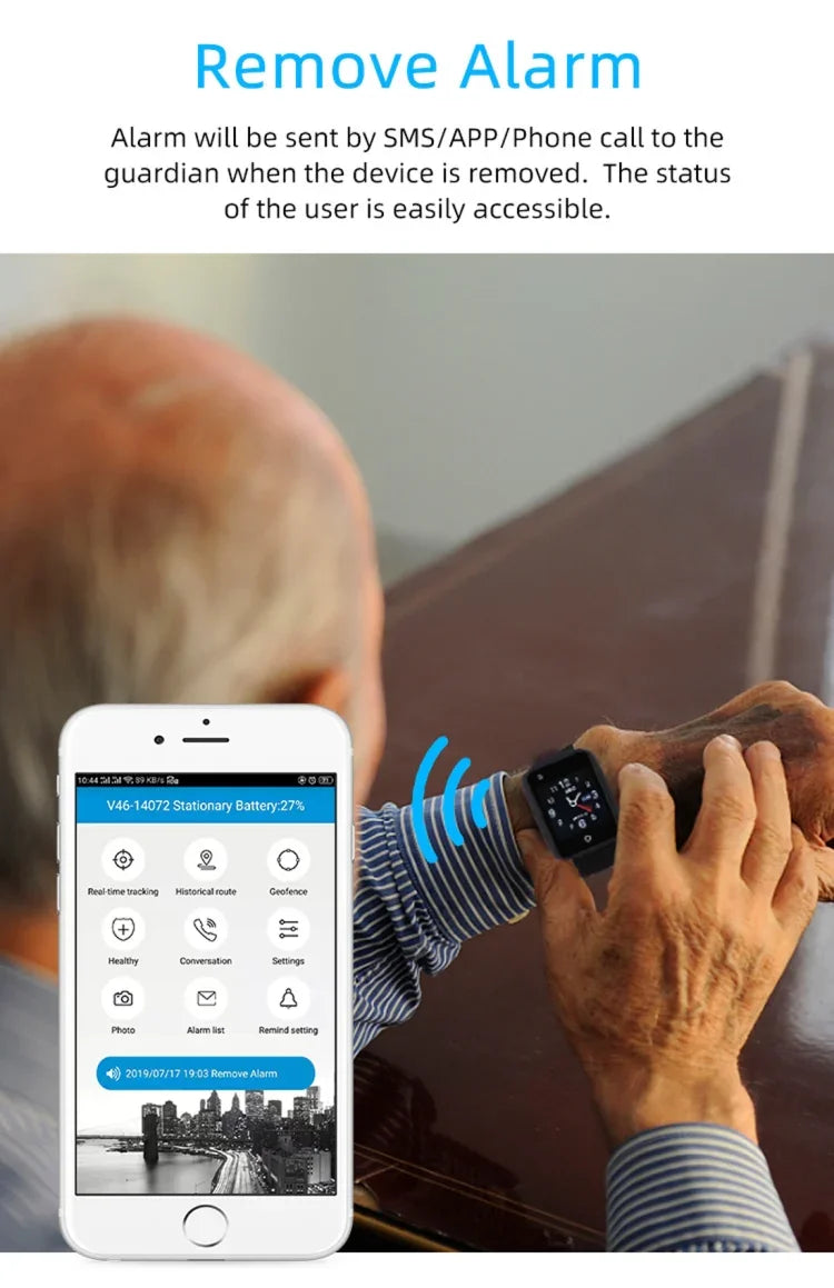 REACHFAR RF-V46-B GPS Smart Tracker Armband, unterstützt SOS / Kamera / Gesundheitsmanagement / 4G LTE / Blutdruck / Herzfrequenz, für Nordamerika / Südamerika, RF-V46-B