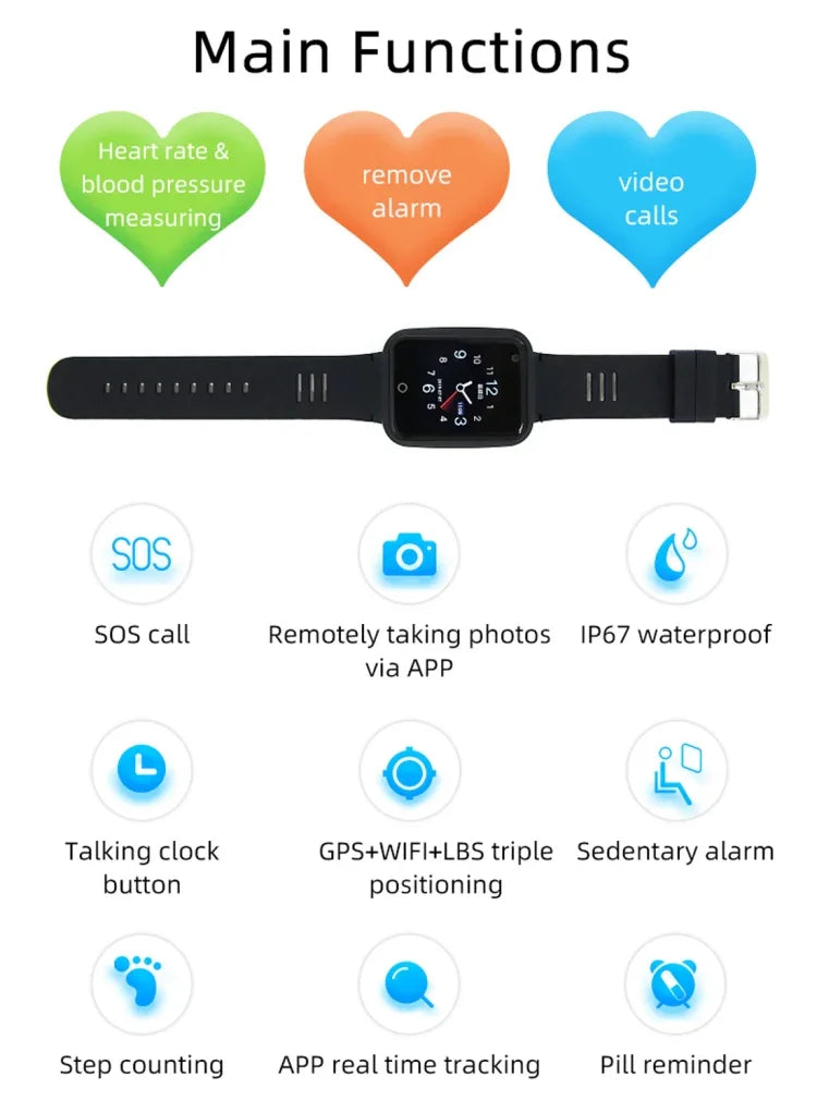 REACHFAR RF-V46-B GPS Smart Tracker Armband, unterstützt SOS / Kamera / Gesundheitsmanagement / 4G LTE / Blutdruck / Herzfrequenz, für Nordamerika / Südamerika, RF-V46-B