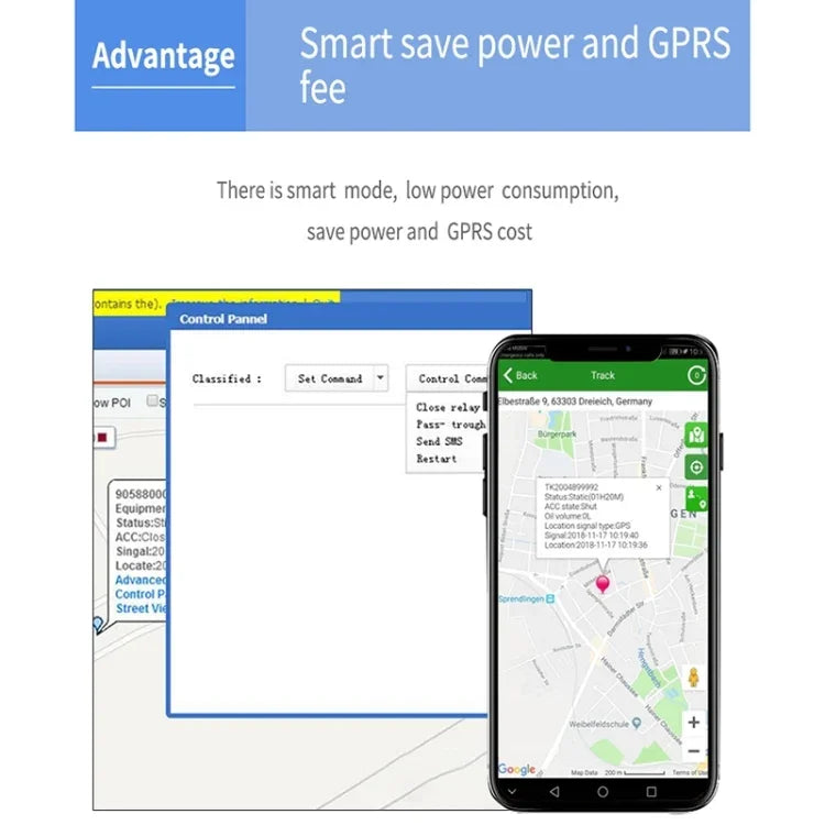 TK202A 2G Auto-LKW-Fahrzeugortungs-GSM-GPRS-GPS-Tracker mit AGPS-Unterstützung, Batteriekapazität: 6500 MA, 2G 6500 mAh