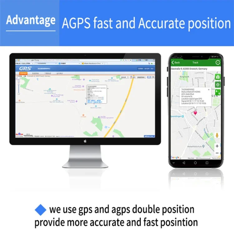 TK203 4G GPS / GPRS / GSM Personen- / Waren- / Haustier- / Taschenortungsgerät mit Echtzeit-Tracking-Funktion für Haustierhalsbänder, TK203