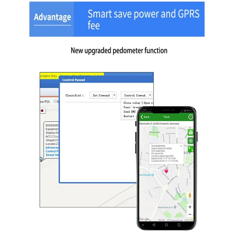 TK203 4G GPS / GPRS / GSM Personen- / Waren- / Haustier- / Taschenortungsgerät mit Echtzeit-Tracking-Funktion für Haustierhalsbänder, TK203