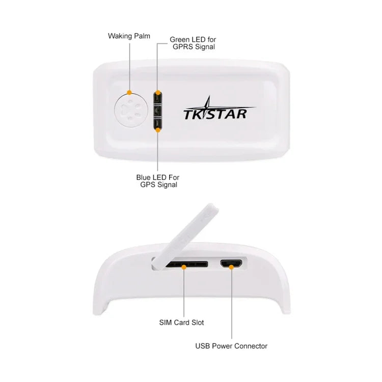 TK-909 GPS / GPRS / GSM Haustier-Ortungsgerät mit Echtzeit-Tracking-Funktion für Haustiere, TK-909