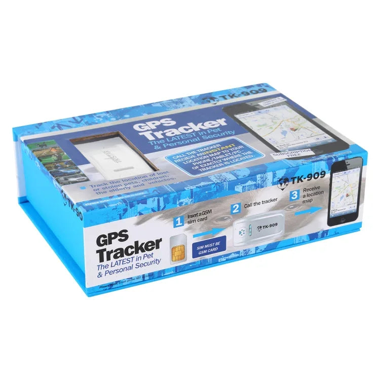 TK-909 GPS / GPRS / GSM Haustier-Ortungsgerät mit Echtzeit-Tracking-Funktion für Haustiere, TK-909