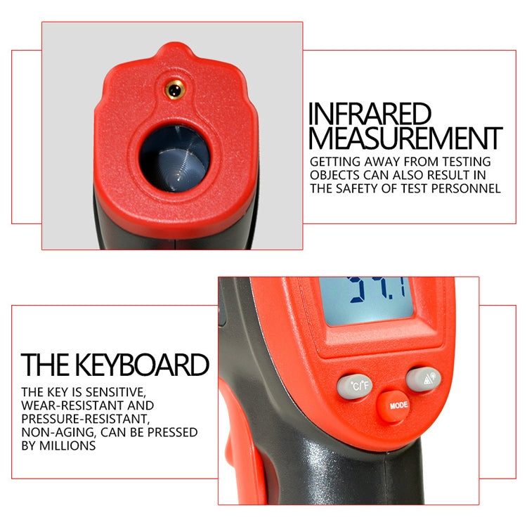 Wintact WT320 -50 Grad C~380 Grad C Handheld Tragbares Outdoor Berührungsloses Digitales Infrarot-Thermometer, WT320