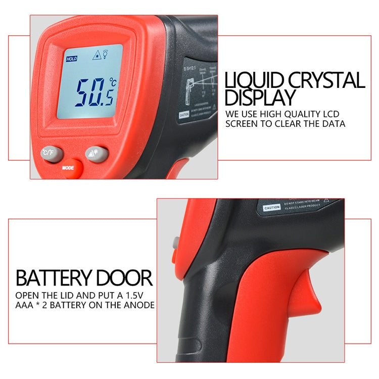 Wintact WT320 -50 Grad C~380 Grad C Handheld Tragbares Outdoor Berührungsloses Digitales Infrarot-Thermometer, WT320