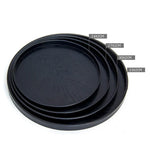 Rundes, kreatives Teetablett aus Massivholz, ideal für Hotels, Durchmesser: 27 cm, Schwarz
