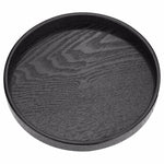Rundes, kreatives Teetablett aus Massivholz, ideal für Hotels, Durchmesser: 30 cm, Schwarz