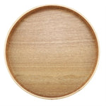 Rundes, kreatives Teetablett aus Massivholz, ideal für Hotels, Durchmesser: 37,5 cm, Holzfarbe: Holzfarbe