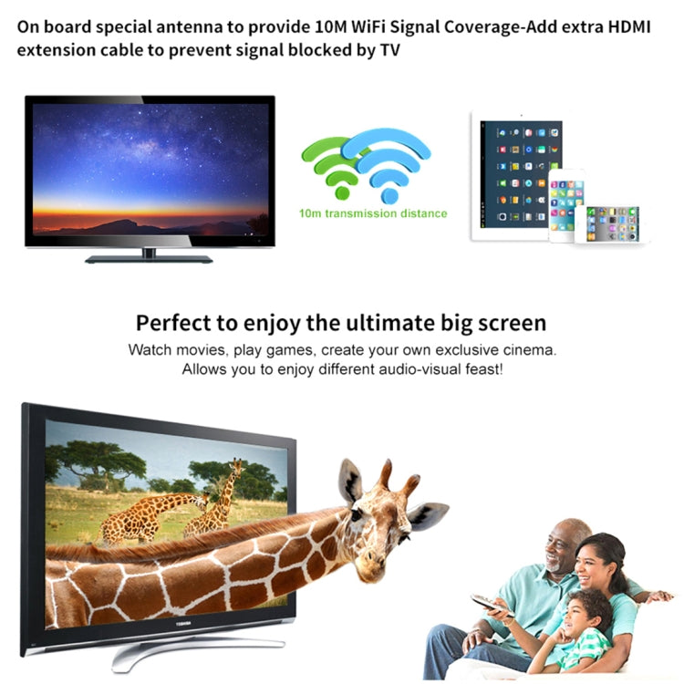 M4 Plus Kabelloser WiFi Display Dongle Receiver Airplay Miracast DLNA 1080P HDMI TV Stick für iPhone, Samsung und andere Android Smartphones, M4 Plus