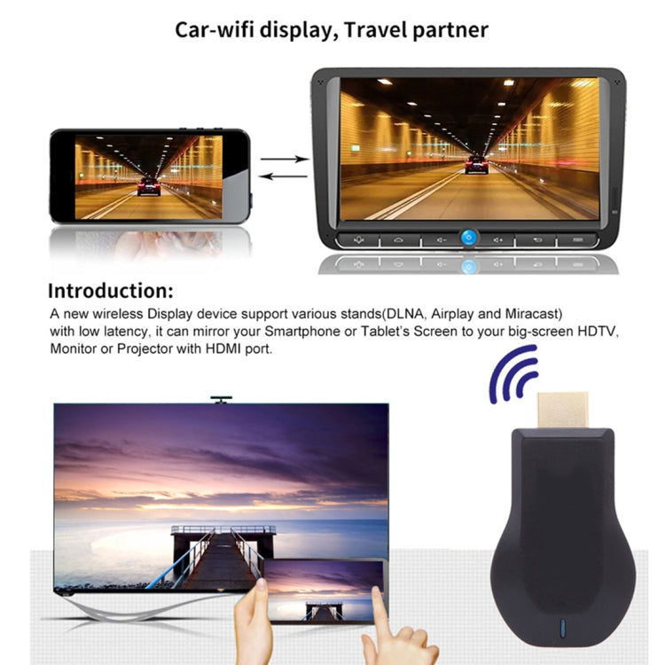 M4 Plus Kabelloser WiFi Display Dongle Receiver Airplay Miracast DLNA 1080P HDMI TV Stick für iPhone, Samsung und andere Android Smartphones, M4 Plus