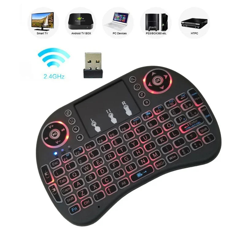 Unterstützte Sprache: Italienisch. i8 Air Mouse Kabellose Tastatur mit Hintergrundbeleuchtung und Touchpad für Android TV Box, Smart TV, PC, Tablet, Xbox 360, PS3 und HTPC/IPTV, Italien.