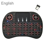 Unterstützte Sprache: Englisch i8 Air Mouse Kabellose Tastatur mit Hintergrundbeleuchtung und Touchpad für Android TV Box, Smart TV, PC, Tablet, Xbox 360, PS3 und HTPC/IPTV, Englisch