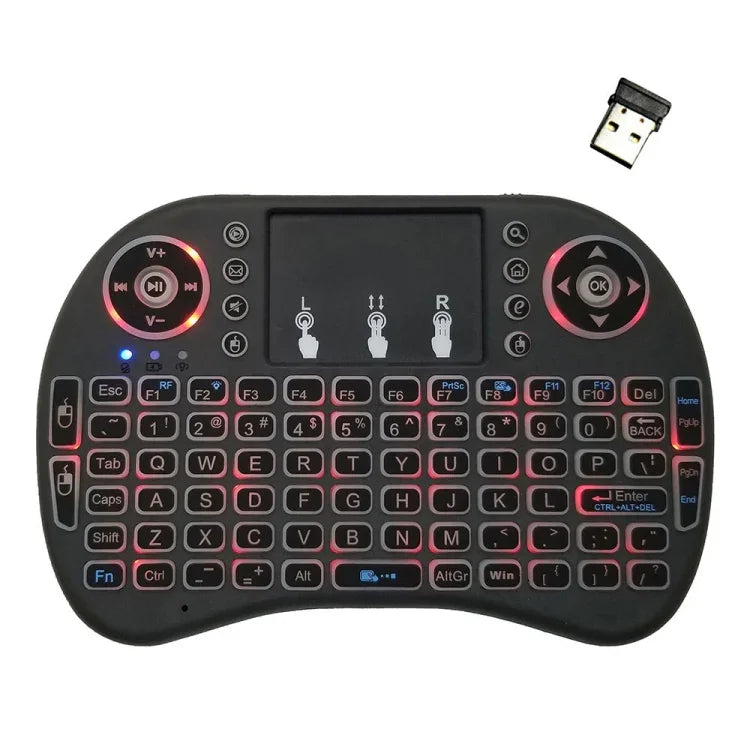 Unterstützte Sprache: Englisch i8 Air Mouse Kabellose Tastatur mit Hintergrundbeleuchtung und Touchpad für Android TV Box, Smart TV, PC, Tablet, Xbox 360, PS3 und HTPC/IPTV, Englisch