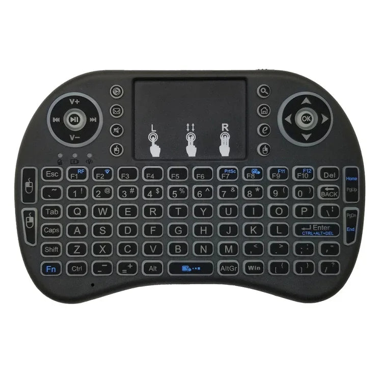 Unterstützte Sprache: Englisch i8 Air Mouse Kabellose Tastatur mit Hintergrundbeleuchtung und Touchpad für Android TV Box, Smart TV, PC, Tablet, Xbox 360, PS3 und HTPC/IPTV, Englisch