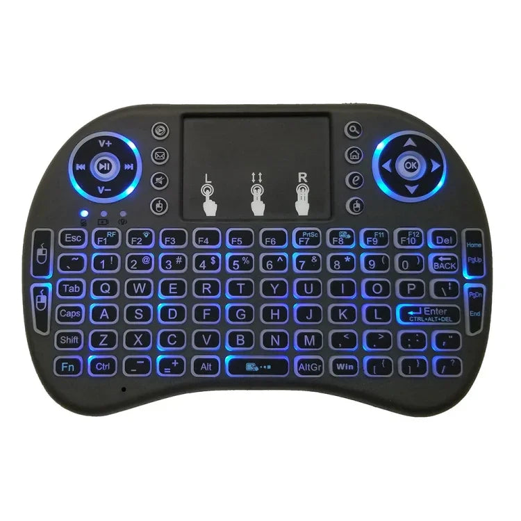 Unterstützte Sprache: Englisch i8 Air Mouse Kabellose Tastatur mit Hintergrundbeleuchtung und Touchpad für Android TV Box, Smart TV, PC, Tablet, Xbox 360, PS3 und HTPC/IPTV, Englisch