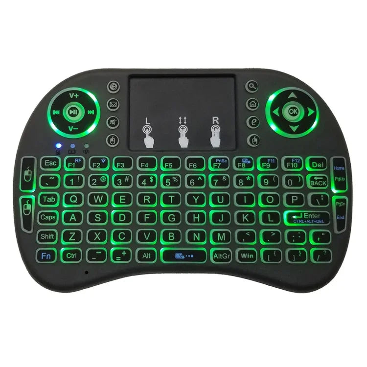 Unterstützte Sprache: Englisch i8 Air Mouse Kabellose Tastatur mit Hintergrundbeleuchtung und Touchpad für Android TV Box, Smart TV, PC, Tablet, Xbox 360, PS3 und HTPC/IPTV, Englisch