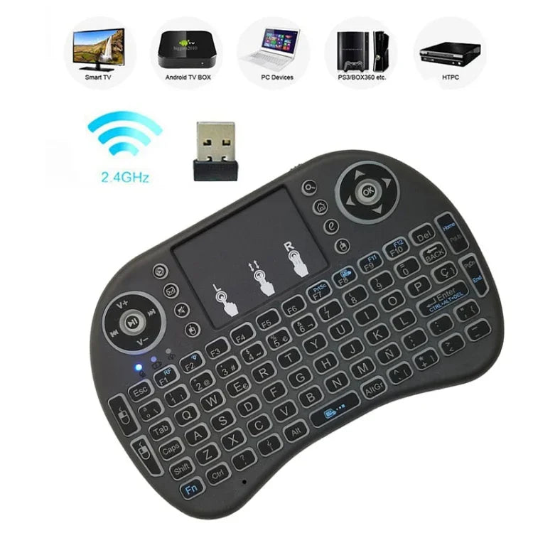 Unterstützte Sprache: Spanisch i8 Air Mouse Kabellose Tastatur mit Touchpad für Android TV Box, Smart TV, PC, Tablet, Xbox 360, PS3 und HTPC/IPTV, Spanisch