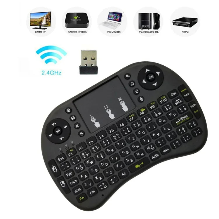 Unterstützte Sprache: Hebräisch i8 Air Mouse Kabellose Tastatur mit Touchpad für Android TV Box, Smart TV, PC, Tablet, Xbox 360, PS3 und HTPC/IPTV, Hebräisch