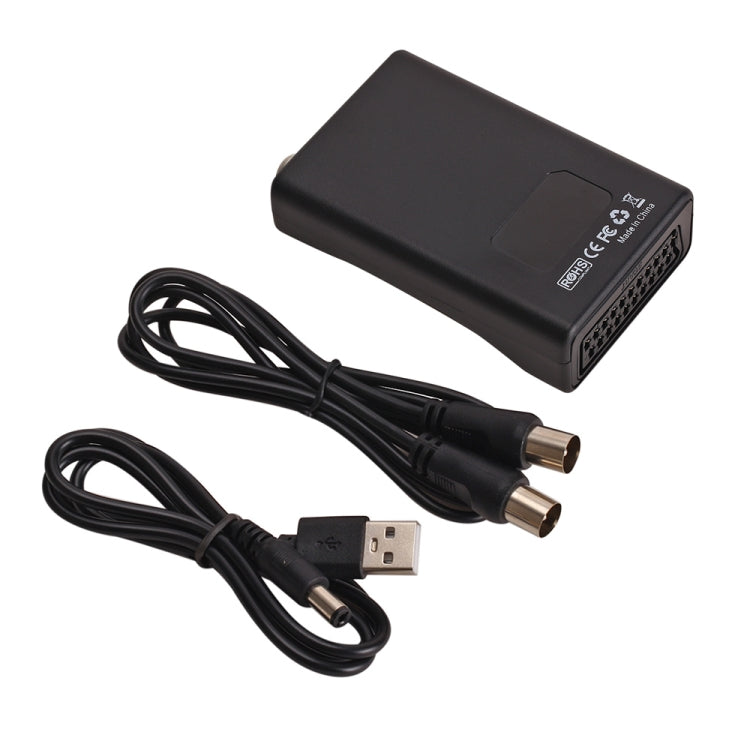 SCART zu HF Video Konverter, unterstützt HF 67.25MHz, 61.25MHz, SCART zu HF