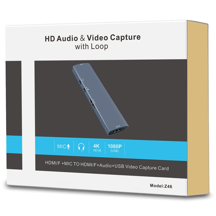 Z46 HDMI + Mikrofon + Audio + USB Video-Capture-Karte mit Schleife, Z46