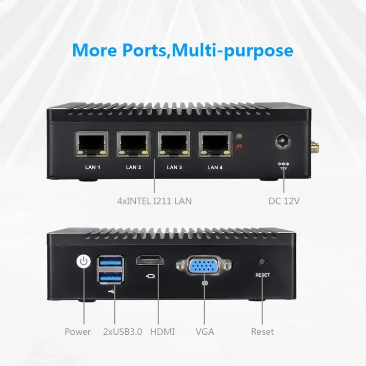 K660G4 Windows- und Linux-System-Mini-PC, Intel Celeron Prozessor N2840 Quad-Core 2 MB Cache, 1,83 GHz, bis zu 2,25 GHz, 8 GB RAM + 128 GB SSD, US-Stecker, AU-Stecker, EU-Stecker, UK-Stecker, US-Stecker