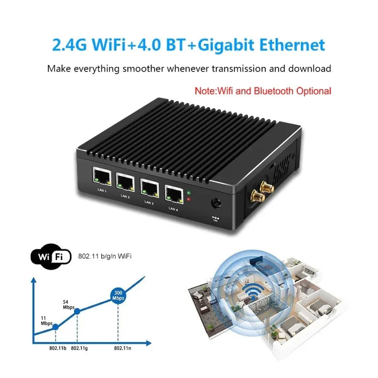 K660G4 Windows- und Linux-System-Mini-PC, Intel Celeron Prozessor N2840 Quad-Core 2 MB Cache, 1,83 GHz, bis zu 2,25 GHz, 8 GB RAM + 128 GB SSD, US-Stecker, AU-Stecker, EU-Stecker, UK-Stecker, US-Stecker