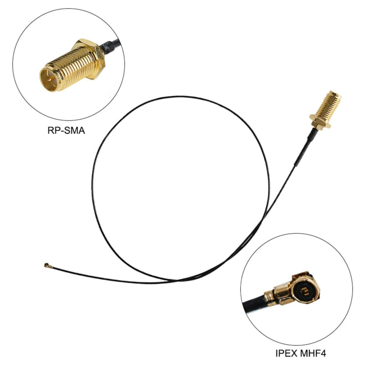 2 x 6dBi 2.4GHz 5GHz Dual Band WiFi RP-SMA Male Antenna + 2 x 35CM RP-SMA IPEX MHF4 Pigtail Cable for M.2 NGFF WiFi WLAN Card, 6dBi Antenna + RP-SMA Cable