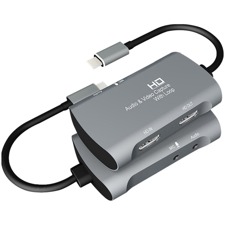 Z30A HDMI-Buchse + Mikrofon auf HDMI-Buchse + Audio + USB-C / Typ-C Video Capture Box, Z30A