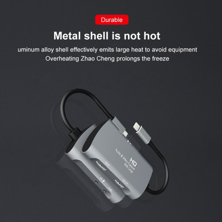 Z30A HDMI-Buchse + Mikrofon auf HDMI-Buchse + Audio + USB-C / Typ-C Video Capture Box, Z30A