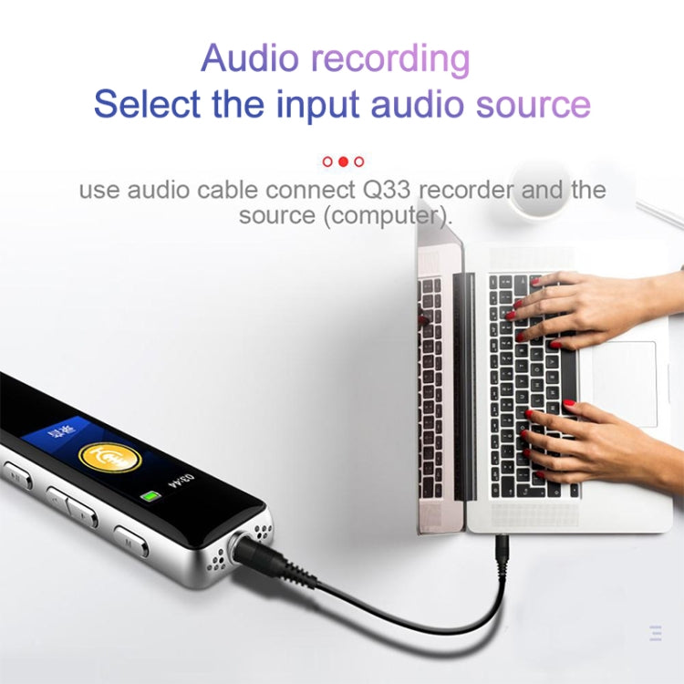Q33 Externer MP3-Sprachsteuerungs-Aufnahmestift mit hoher Auflösung und Rauschunterdrückung, 8G, unterstützt Passwortschutz und One-Touch-Aufnahme, 8G