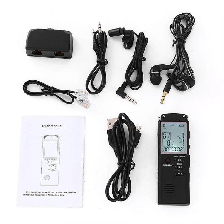 T60 Monochromes Display HD Rauschunterdrückung Digitaler Diktierrekorder, 16G, Unterstützt MP3 / WAV Format, 16G
