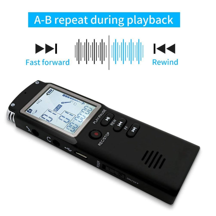 T60 Schwarz-Weiß-Bildschirm HD Rauschunterdrückung Digitales Diktiergerät, 32 GB, Unterstützt MP3/WAV-Format, 32 GB