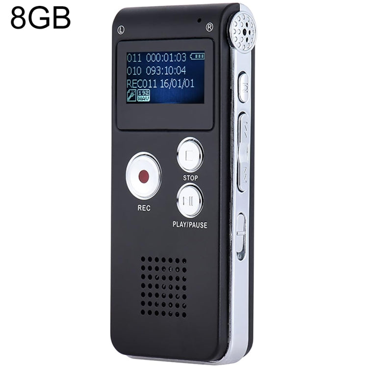 SK012 8GB Intelligenter Geräuschunterdrückungs-HD-Sprachaufnahme-Stift, Schwarz 8GB