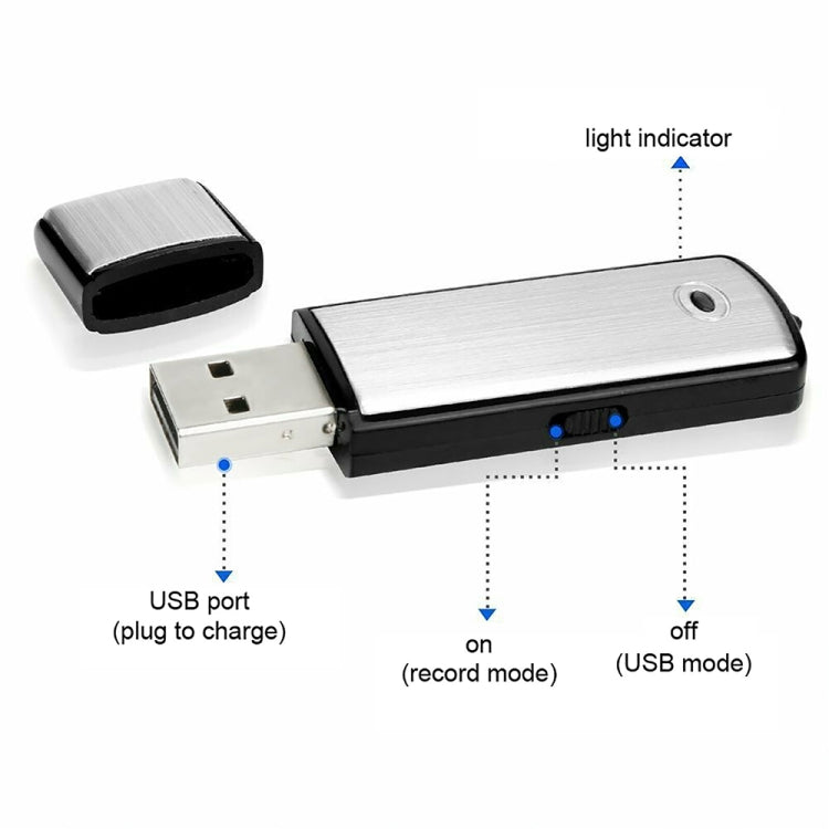 SK858 8GB Wiederaufladbarer Tragbarer U-Disk Meeting-Sprachrekorder, 8GB