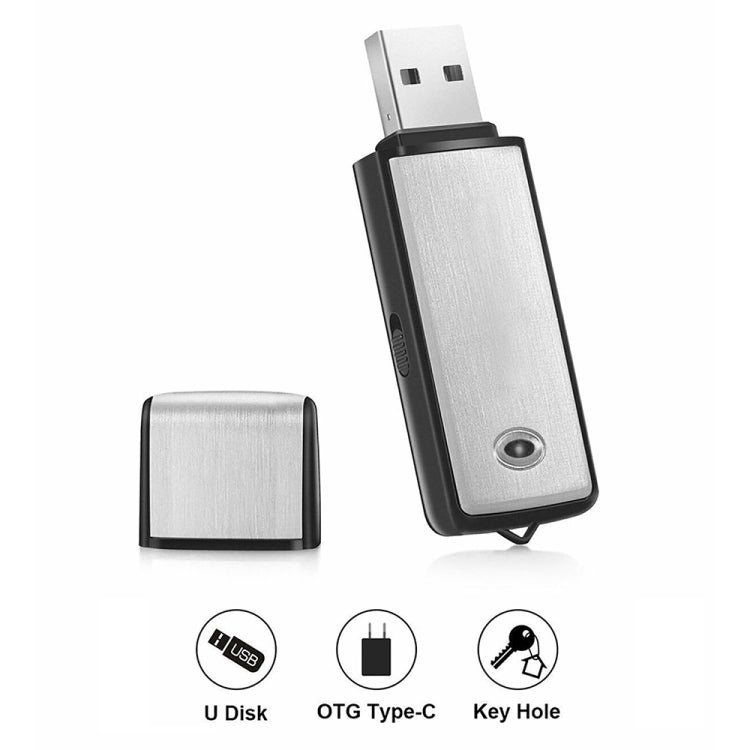 SK858 8GB Wiederaufladbarer Tragbarer U-Disk Meeting-Sprachrekorder, 8GB