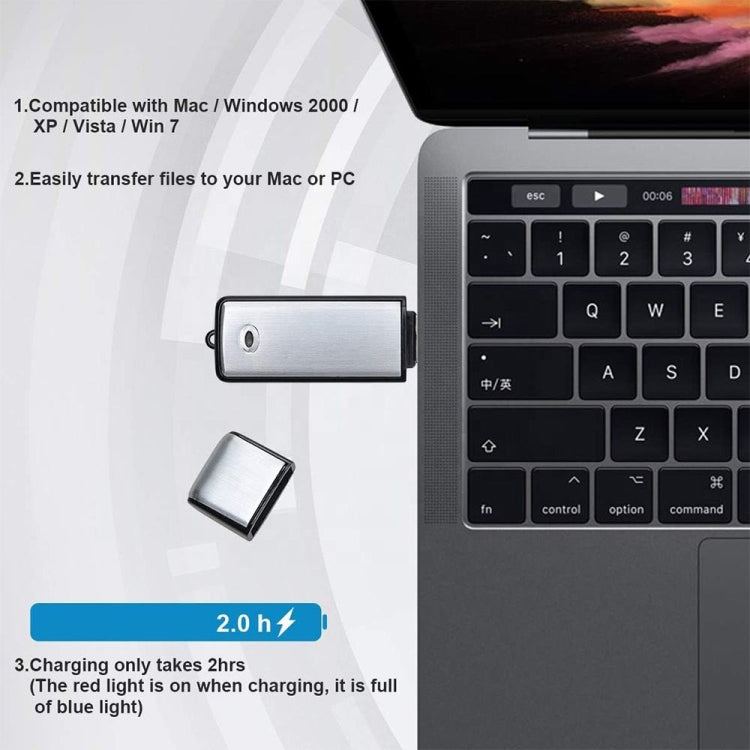 SK858 8GB Wiederaufladbarer Tragbarer U-Disk Meeting-Sprachrekorder, 8GB