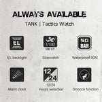 TANK North Edge Herrenmode Professional Militär Armee Outdoor Sport Wasserdichte Lauf Schwimmen Smart Digitaluhr, TANK North Edge