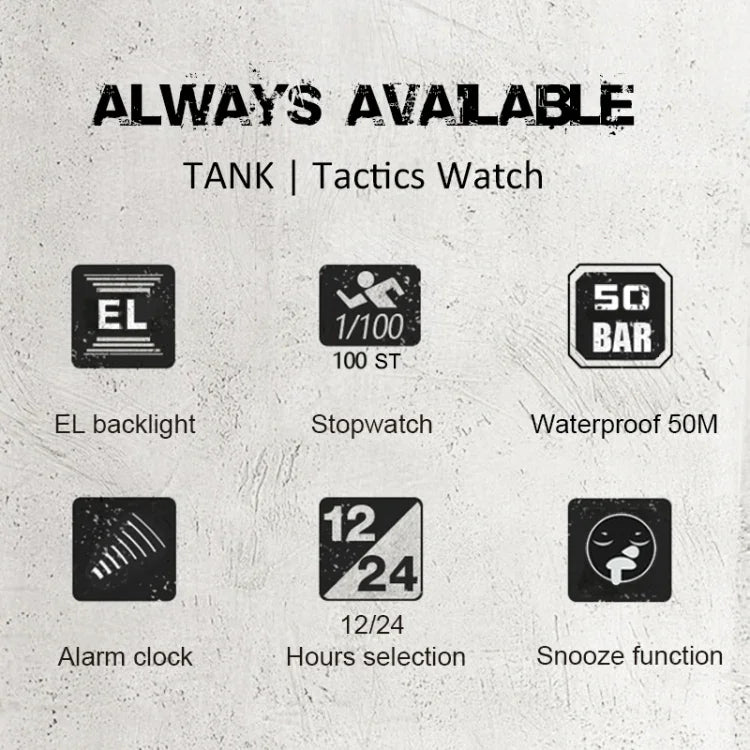 TANK North Edge Herrenmode Professional Militär Armee Outdoor Sport Wasserdichte Lauf Schwimmen Smart Digitaluhr, TANK North Edge