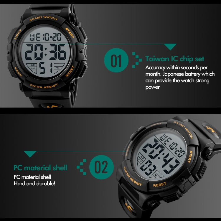 SKMEI 1258 Multifunktionale Outdoor-Sport-Nachtleuchtende wasserdichte Armbanduhr, Größe: S