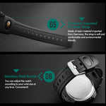 SKMEI 1258 Multifunktionale Outdoor-Sport-Nachtleuchtende wasserdichte Armbanduhr, Größe: S