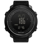 NORTH EDGE Multifunktionale wasserdichte elektronische Smartwatch für Outdoor-Sportarten, unterstützt Feuchtigkeitsmessung / Wettervorhersage / Geschwindigkeitsmessung, Stil: Nylonarmband, Nylonarmband