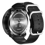 NORTH EDGE Multifunktionale wasserdichte elektronische Smartwatch für Outdoor-Sportarten, unterstützt Feuchtigkeitsmessung / Wettervorhersage / Geschwindigkeitsmessung, Stil: Nylonarmband, Nylonarmband