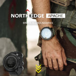NORTH EDGE Multifunktionale wasserdichte elektronische Smartwatch für Outdoor-Sportarten, unterstützt Feuchtigkeitsmessung / Wettervorhersage / Geschwindigkeitsmessung, Stil: Nylonarmband, Nylonarmband
