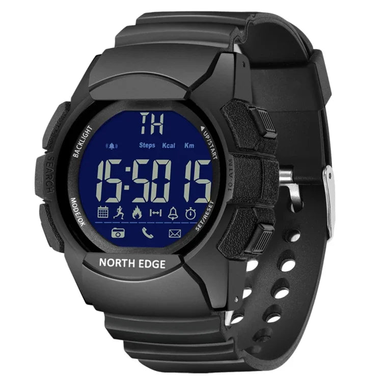NORTH EDGE AK Bluetooth Multifunktions-Smartwatch mit LED-Hintergrundbeleuchtung, unterstützt Anruferinnerung, intelligente Stoppuhr, Informationserinnerung, AK